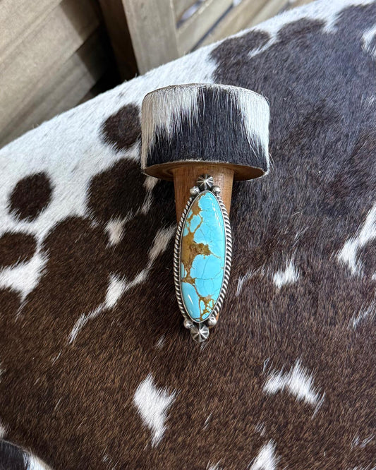 Long Oval Turquoise Ring *Native