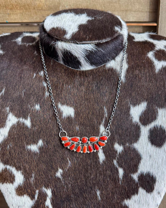 Half Cluster Coral Necklace *Native
