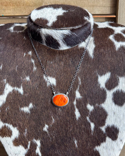 Orange Spiny Round Necklace *Native