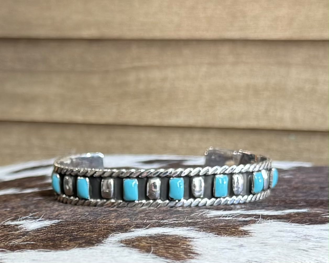 Turquoise & Silver Cuff *Non Native