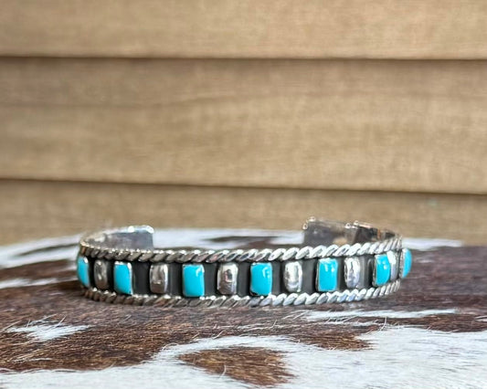 Turquoise & Silver Cuff *Non Native