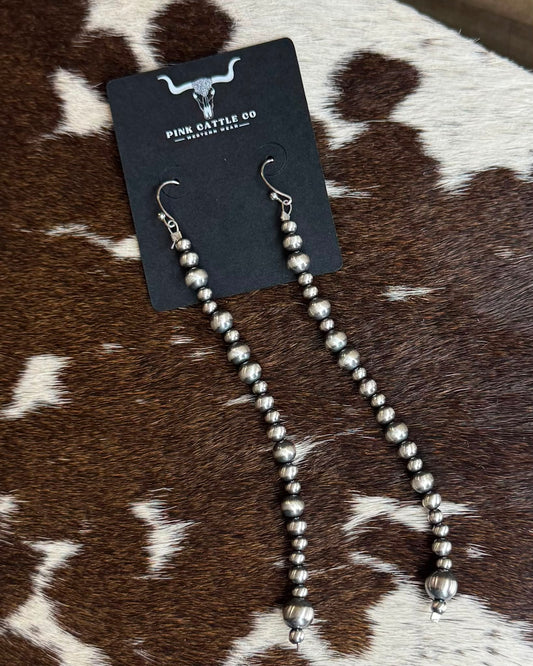 Long Sterling Pearl Earrings *Non Native