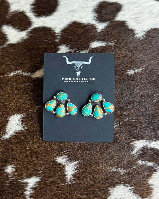 4 Stone Cluster Earrings *Native