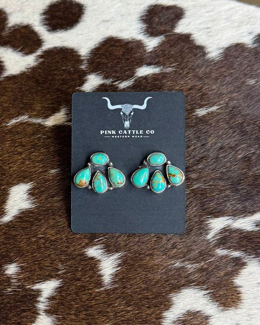 4 Stone Cluster Earrings *Native