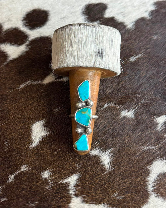 3 Stone Turquoise Sterling Ring *Native