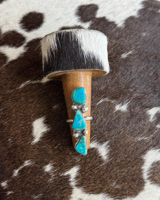 3 Stone Turquoise Sterling Ring *Native