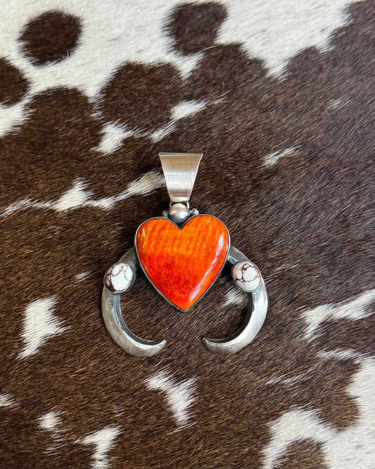 Orange Spiny Heart Naja Pendant *Native