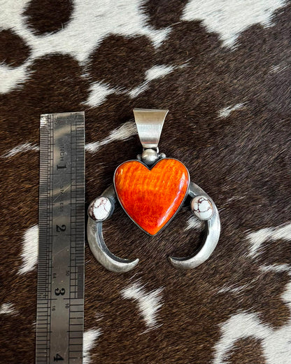 Orange Spiny Heart Naja Pendant *Native