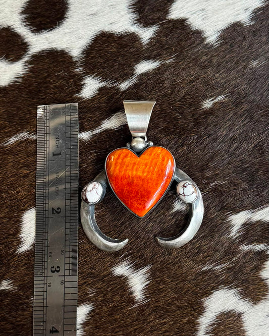 Orange Spiny Heart Naja Pendant *Native