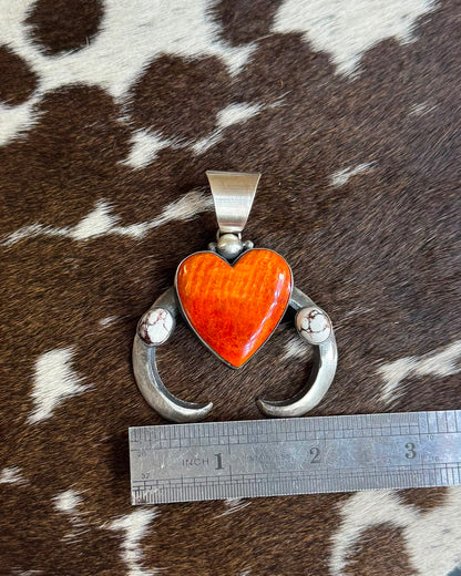 Orange Spiny Heart Naja Pendant *Native