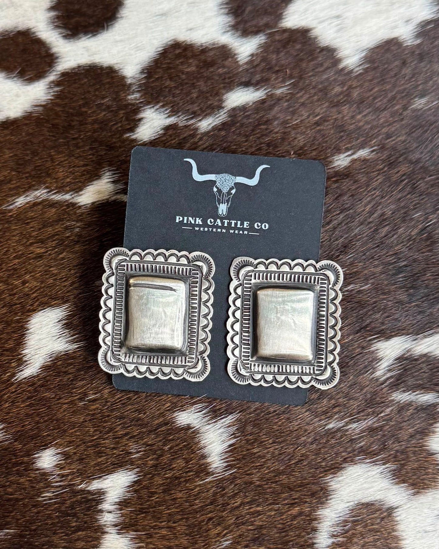 Sterling Square Earrings *Native