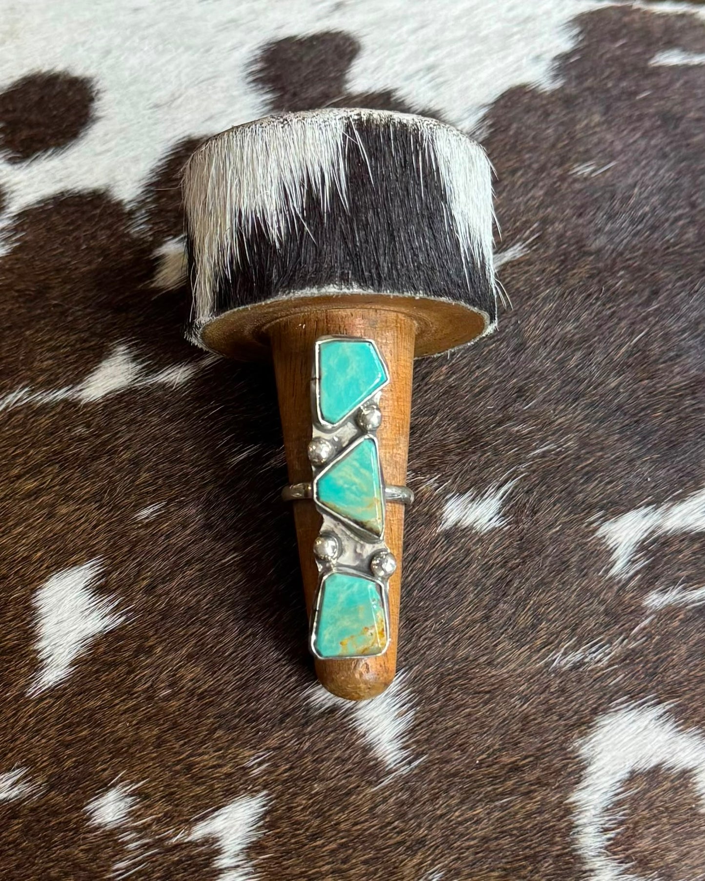 3 Stone Turquoise Sterling Ring *Native