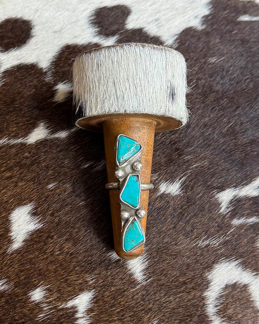 3 Stone Turquoise Sterling Ring *Native