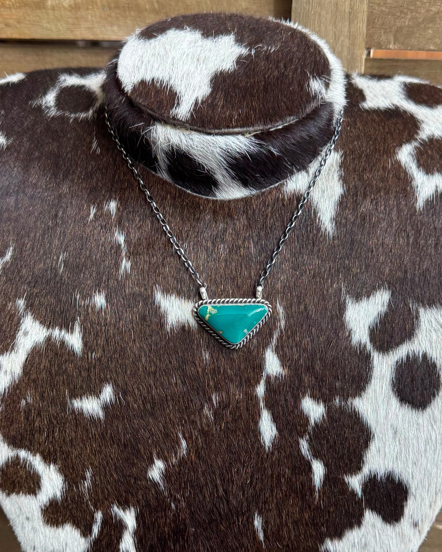 Teal Turquoise Triangle Necklace *Native