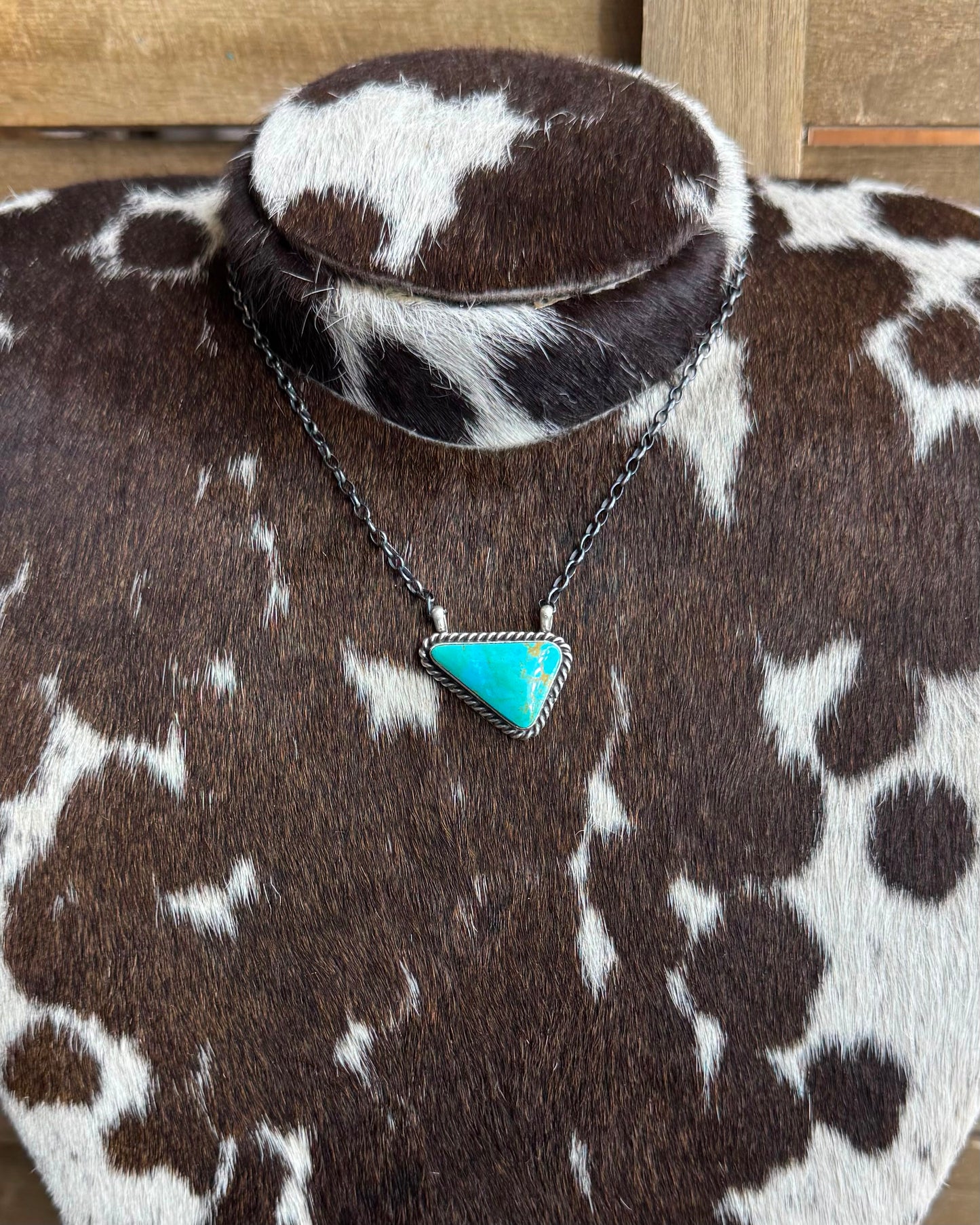 Turquoise Slanted Triangle Necklace *Native