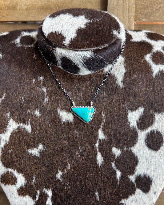 Turquoise Slanted Triangle Necklace *Native