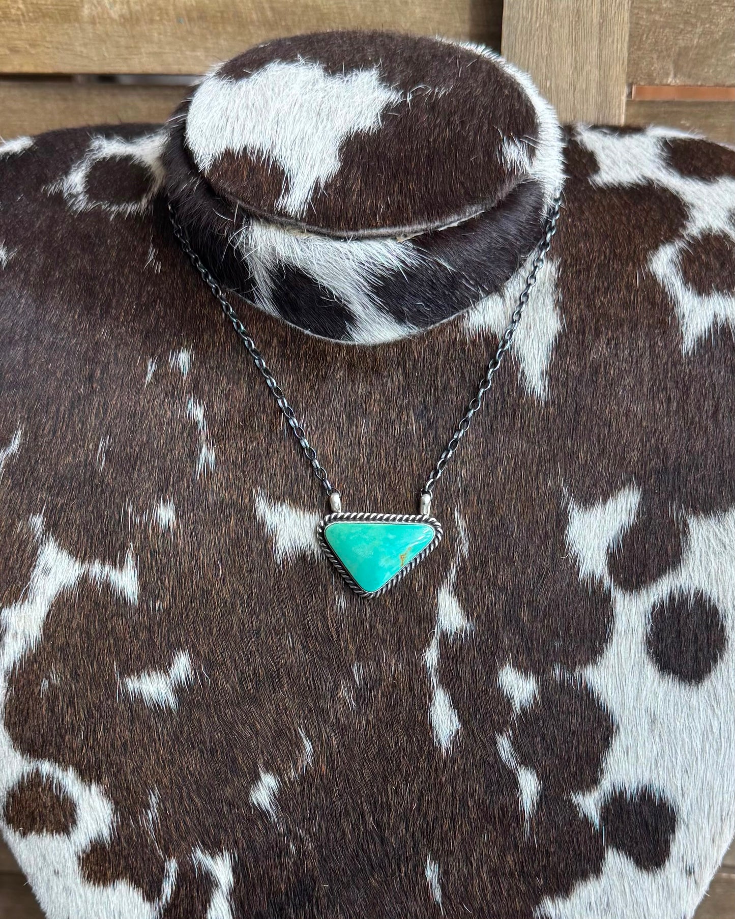 Turquoise Slanted Triangle Necklace *Native