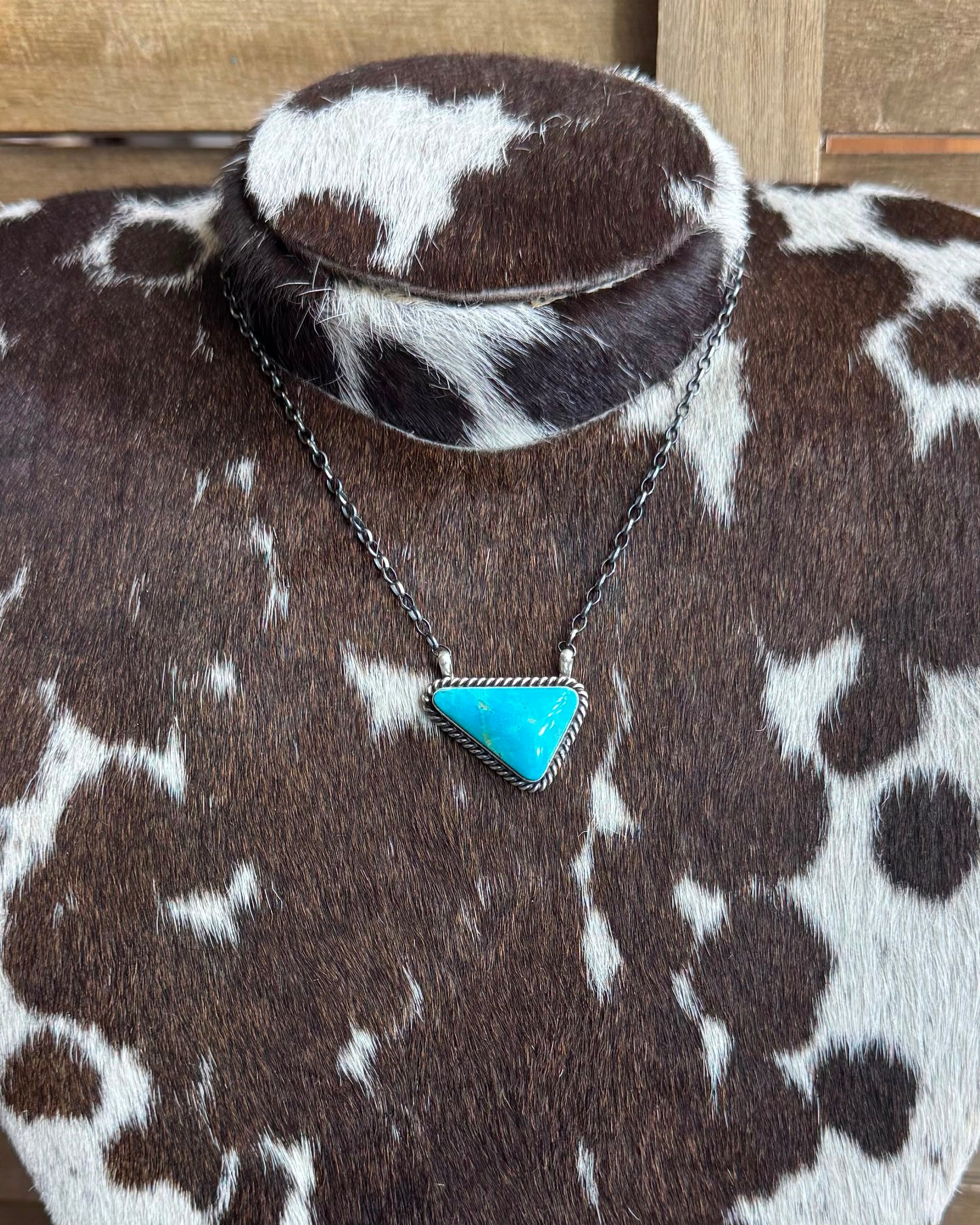 Turquoise Slanted Triangle Necklace *Native