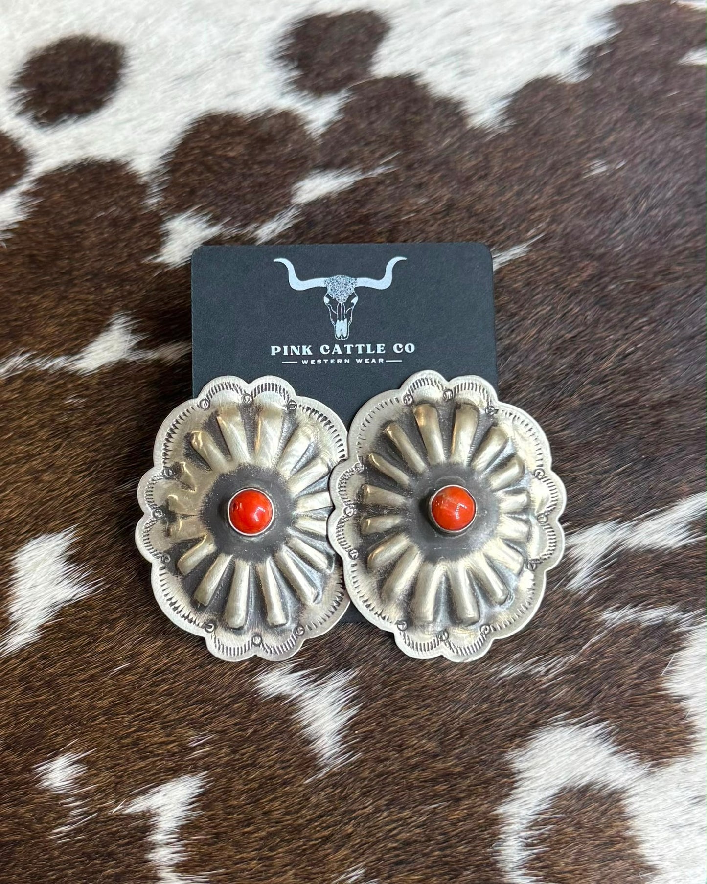 Coral Concho Earrings *Native