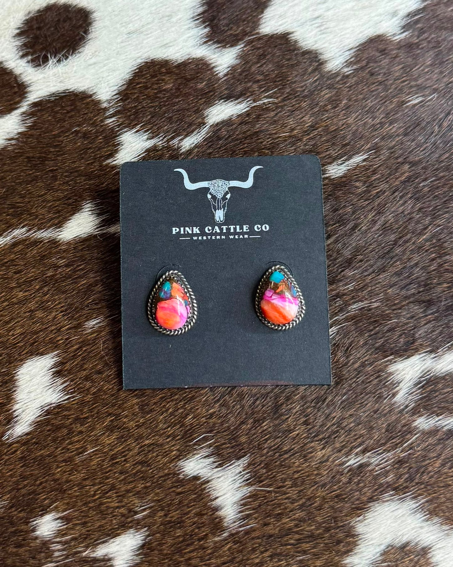 Pink Dahlia Teardrop Earrings *Native