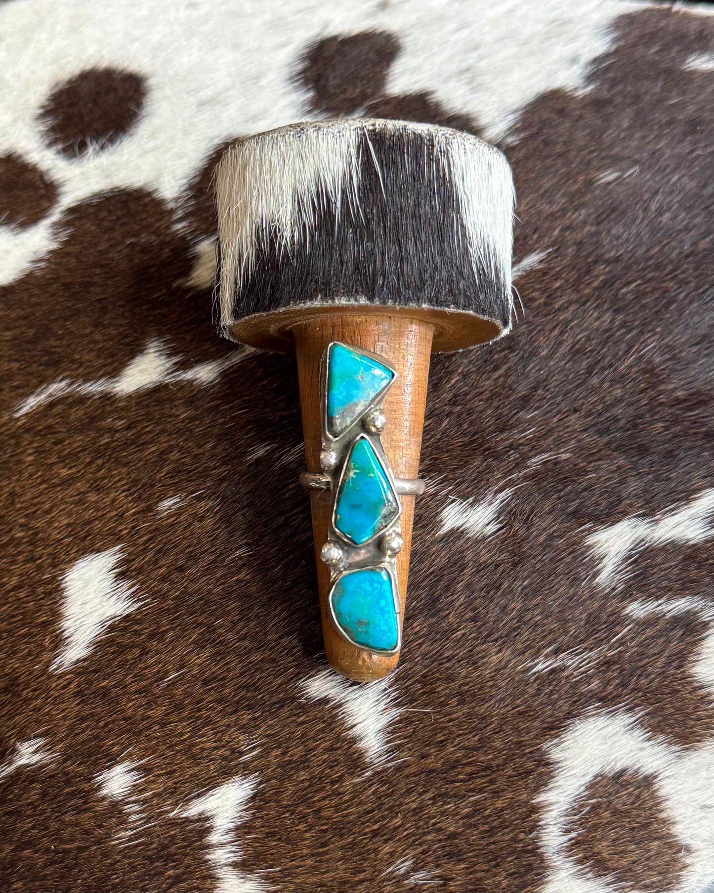 3 Stone Turquoise Sterling Ring *Native