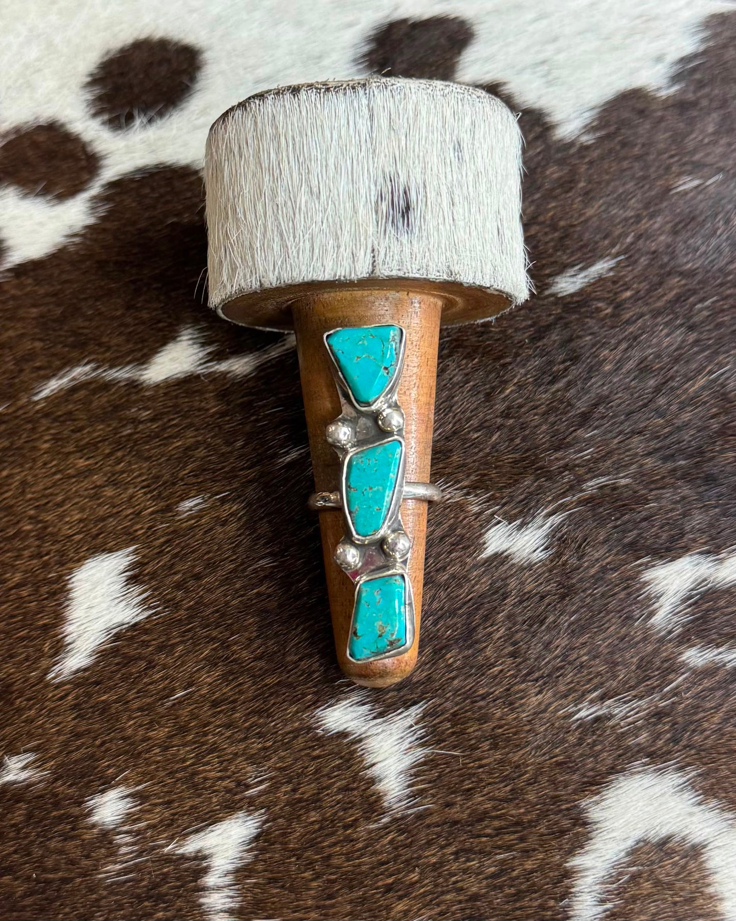 3 Stone Turquoise Sterling Ring *Native