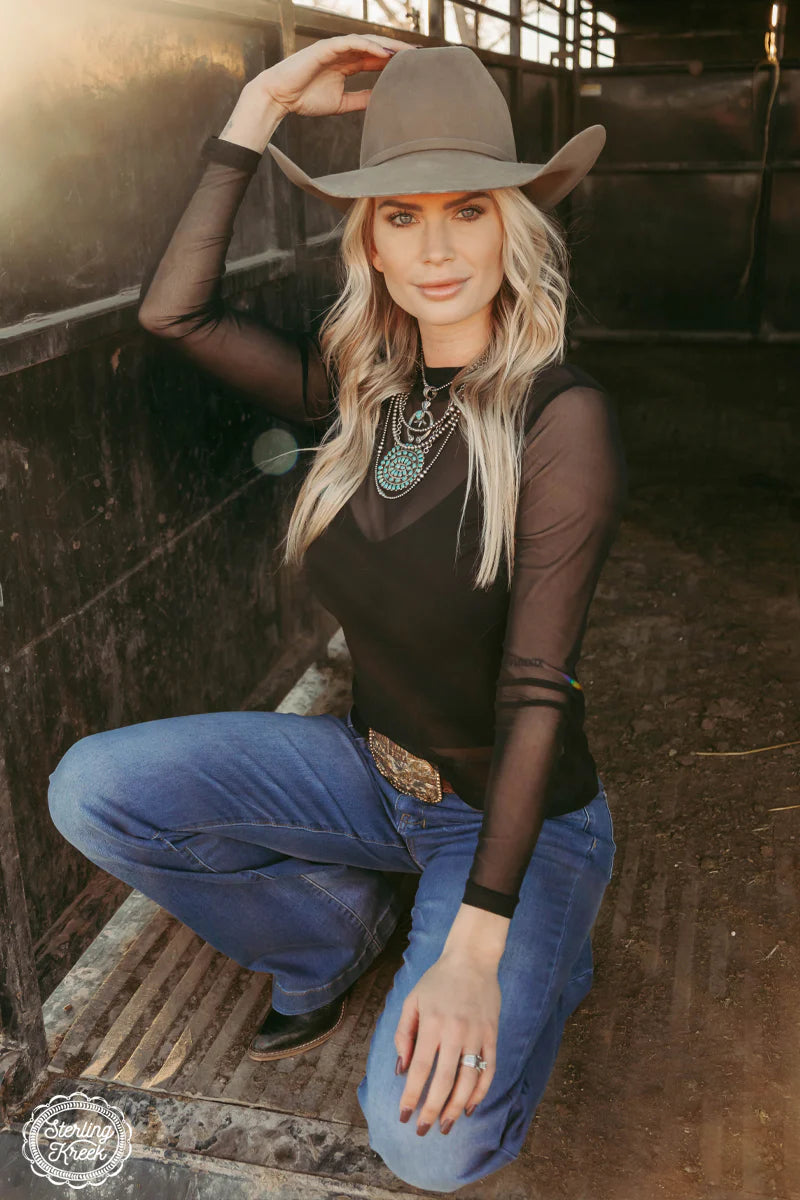 Night Sky Mesh Top