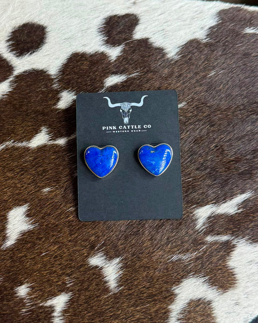 Lapis Heart Earrings *Native
