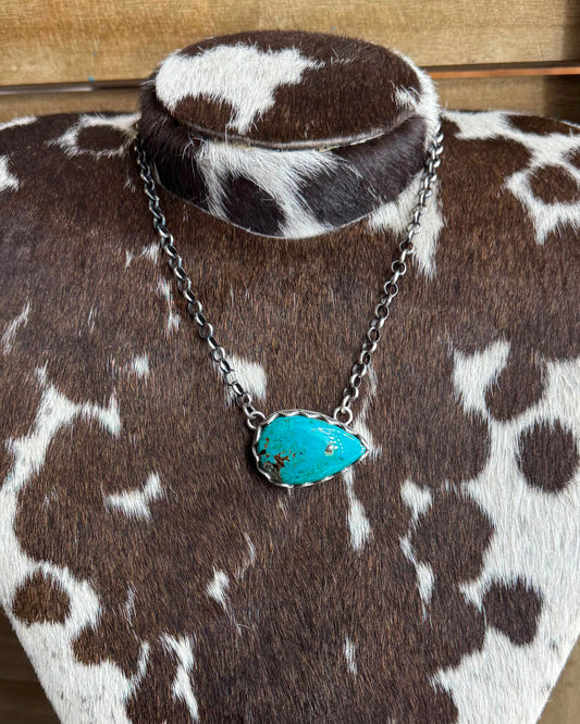 Turquoise Stone Necklace *Native