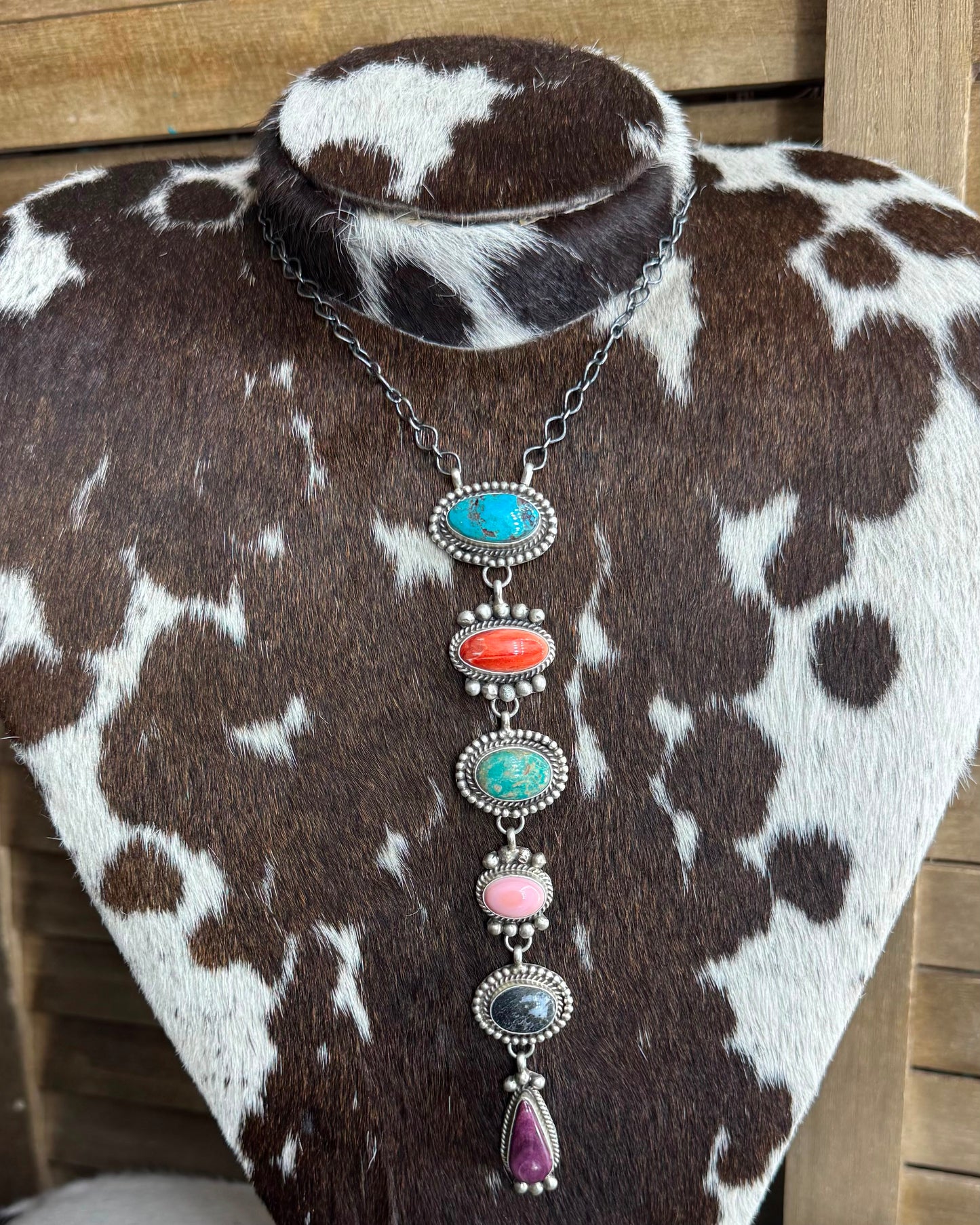 Multi Stone Statement Lariat Necklace *Native