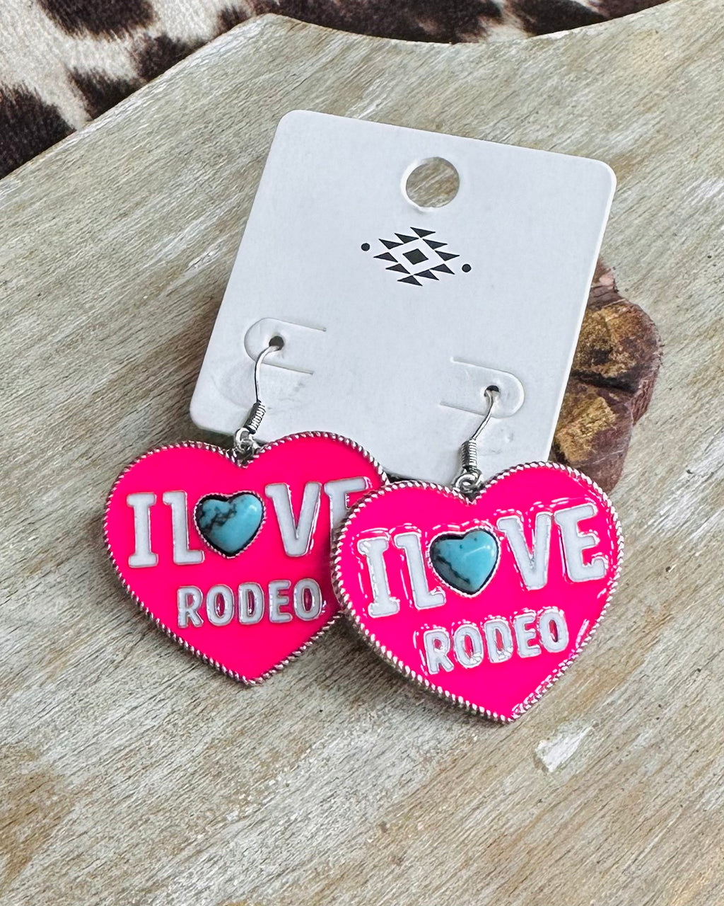 I Love Rodeo Earrings *Pink