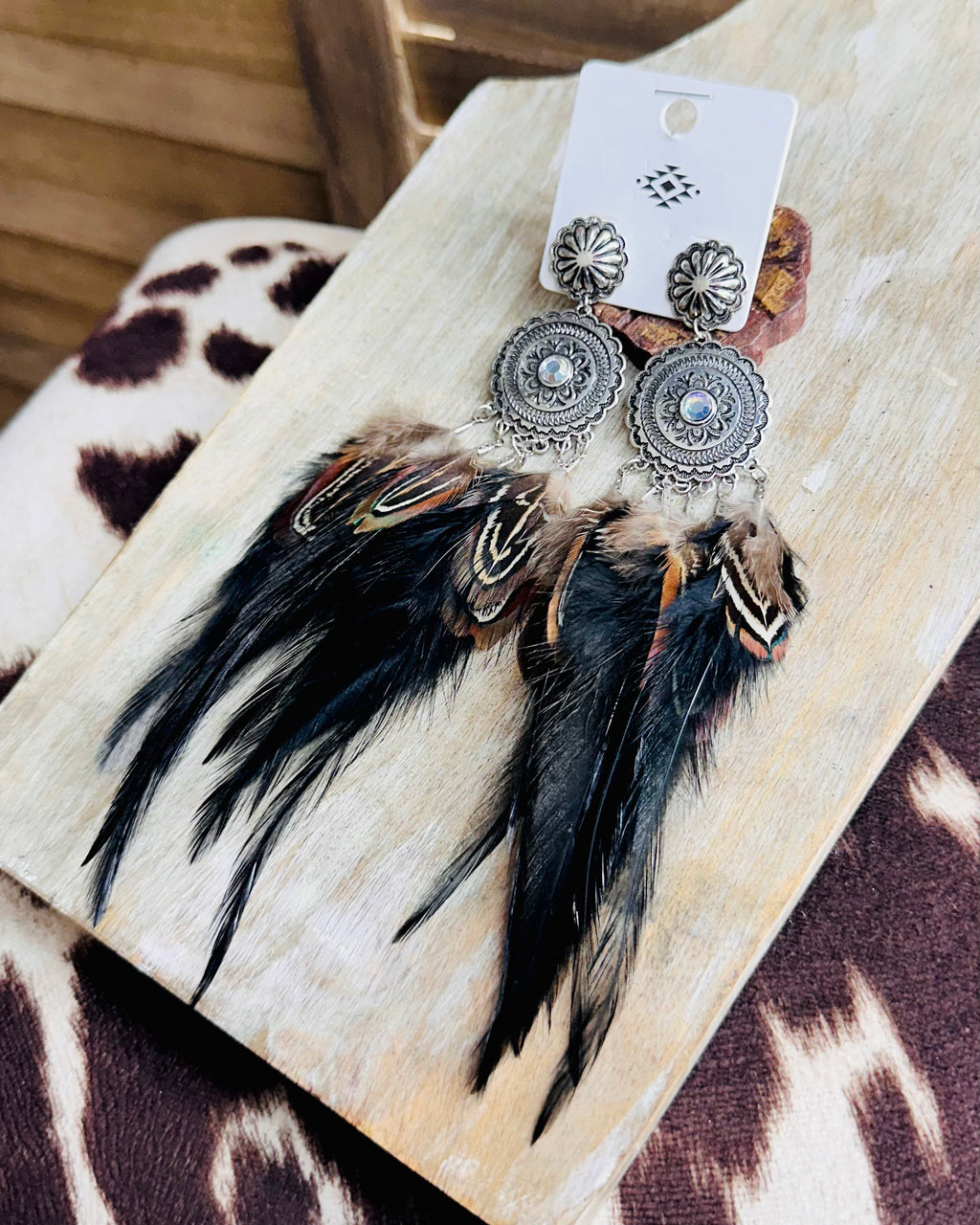 Concho Feathered Earring