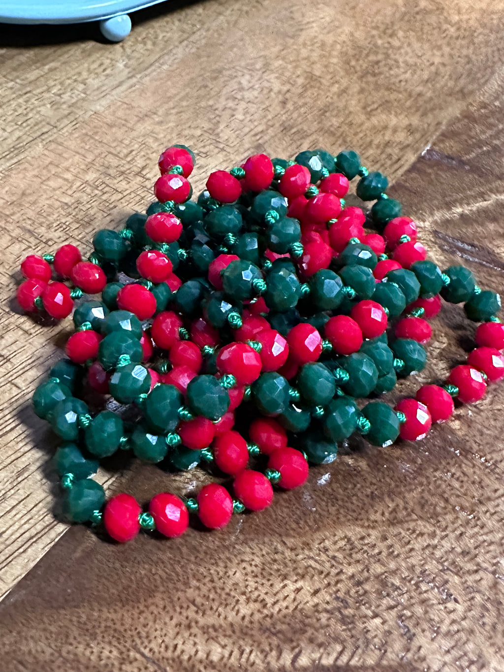 Red & Green Beaded Necklace