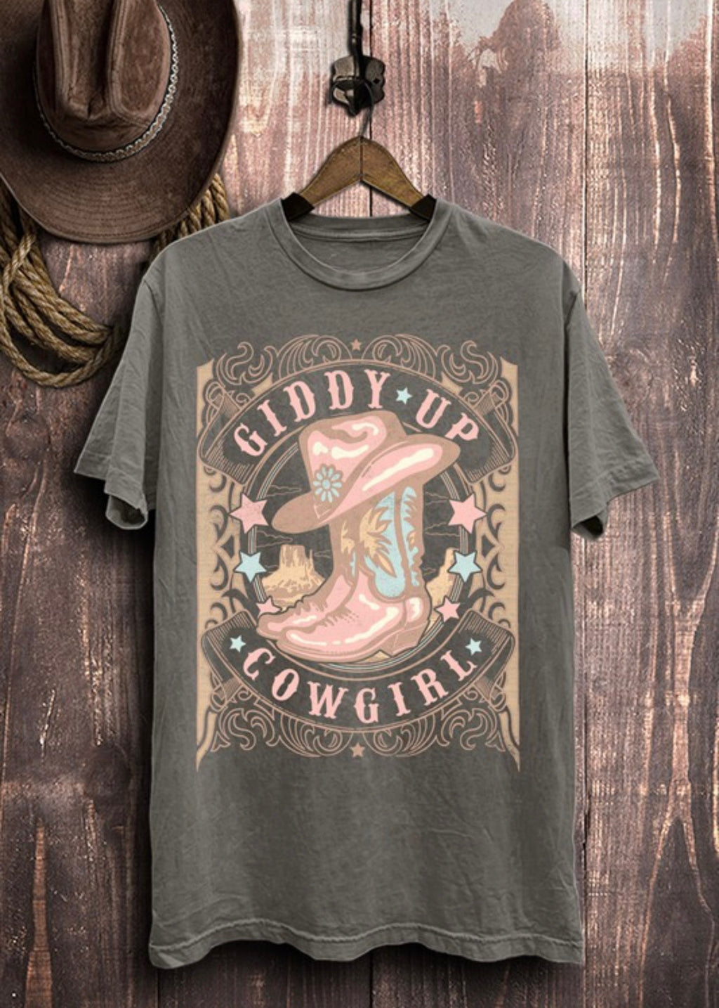 Acid Wash Giddy Up Tee