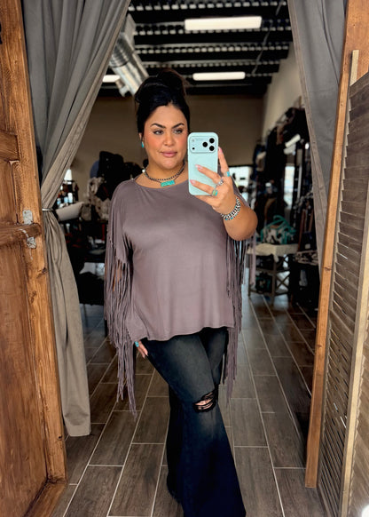 Nashville Fringe Top *Muave