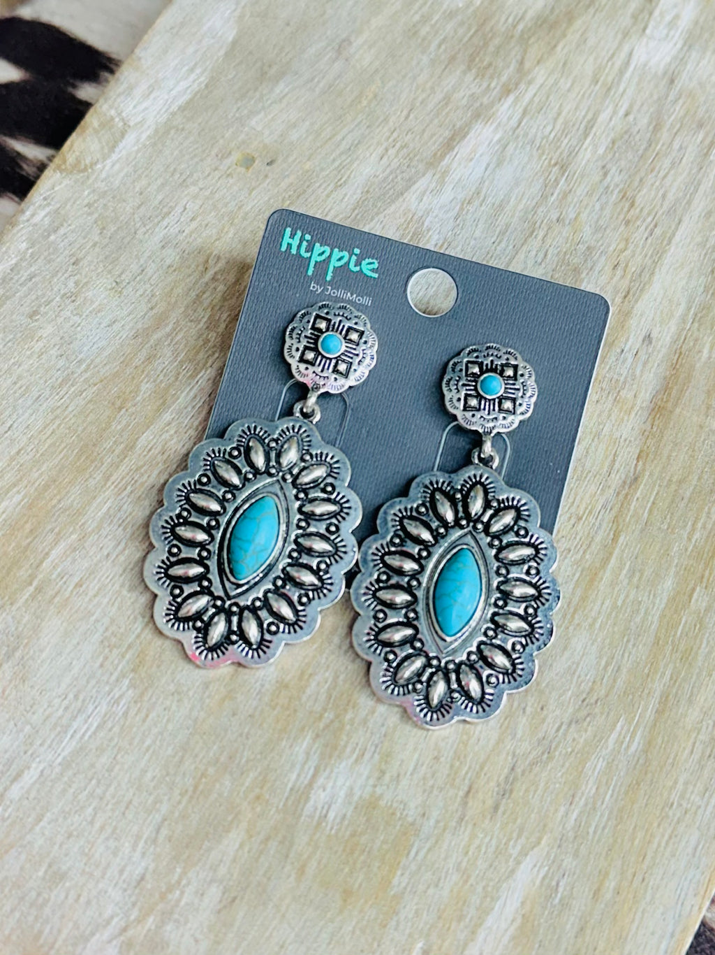 Oval Concho Earring