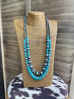 Double Strand Navajo Turquoise Necklace