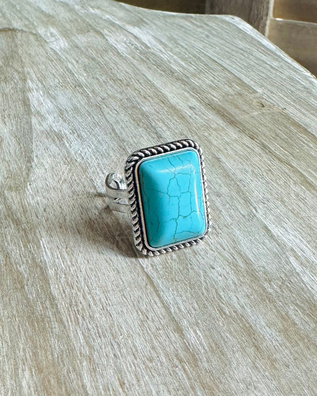 Turquoise Squared Cuff Ring