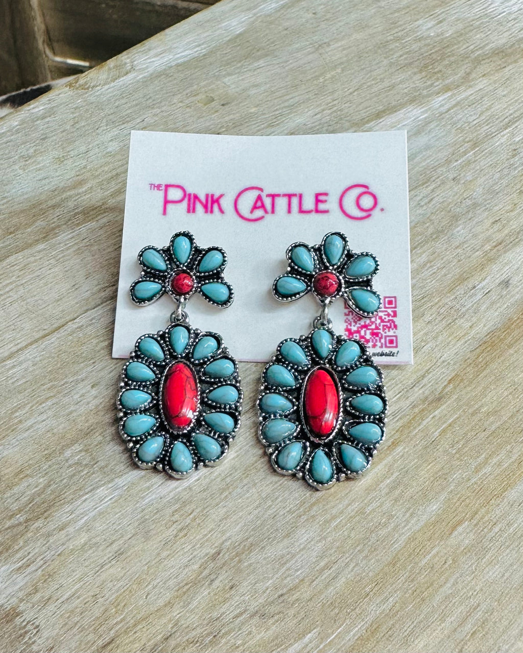 Red and Turquoise Dangles