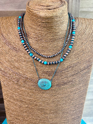 3 Layer Navajo Patina Necklace