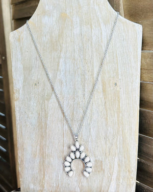 White Squash Blossom Chain Necklace