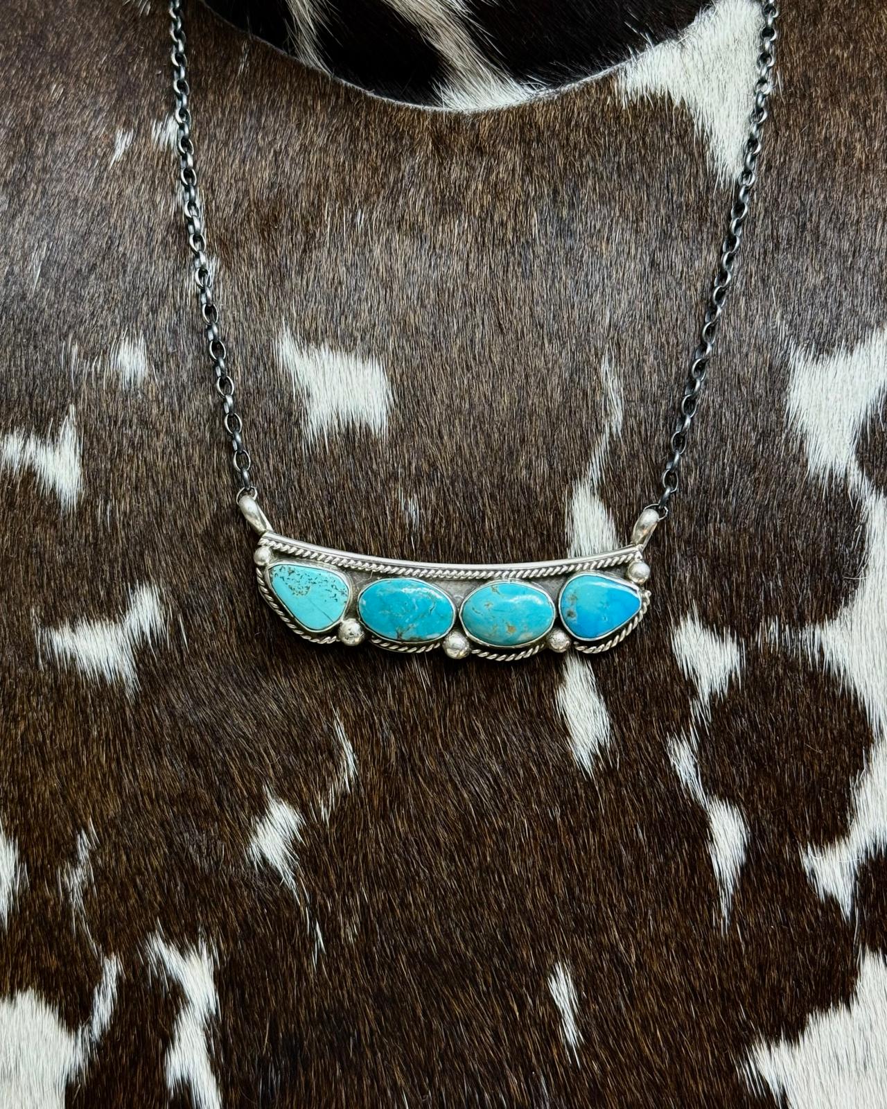 18" 4 Stone Bar Necklace *Native