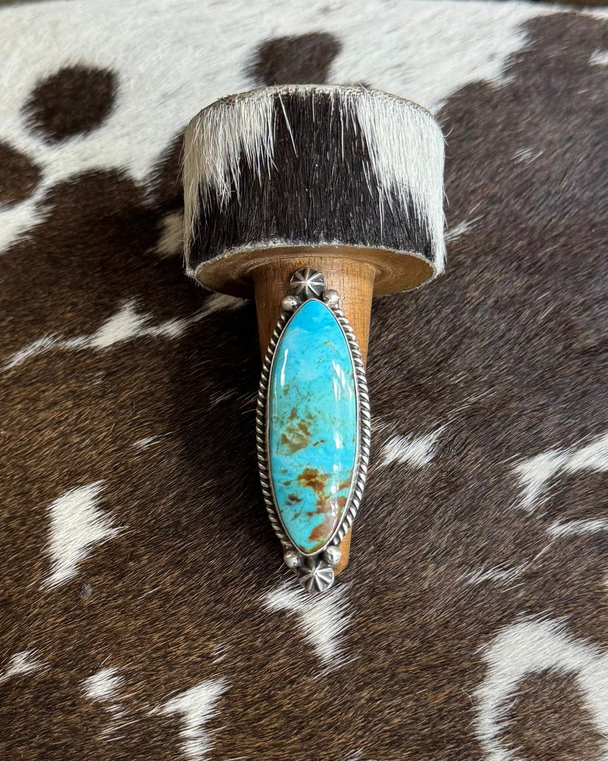 Long Oval Turquoise Ring *Native