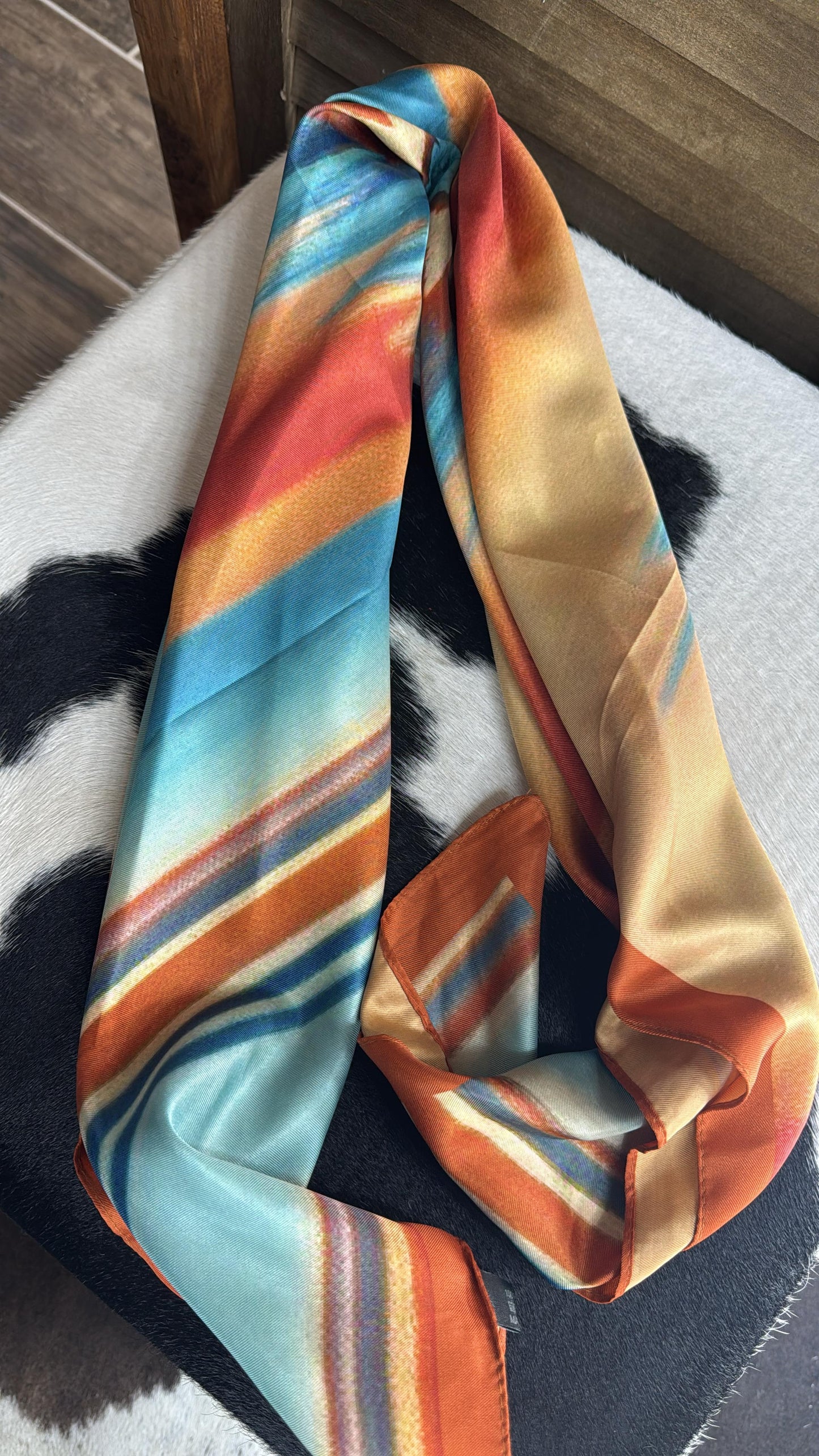 Rust & turquoise Wild Rag