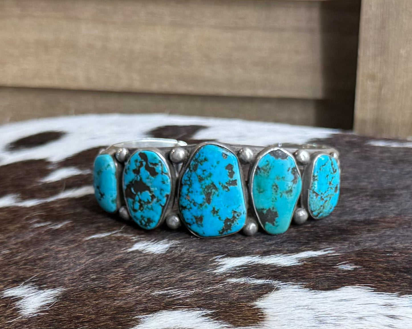 Vintage Chunky 5 Stone Cuff *Native