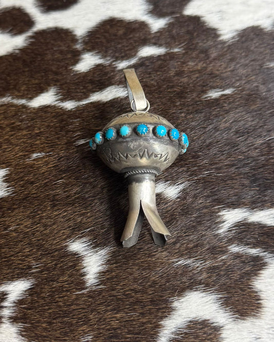 Turquoise Blossom Pendant *Native