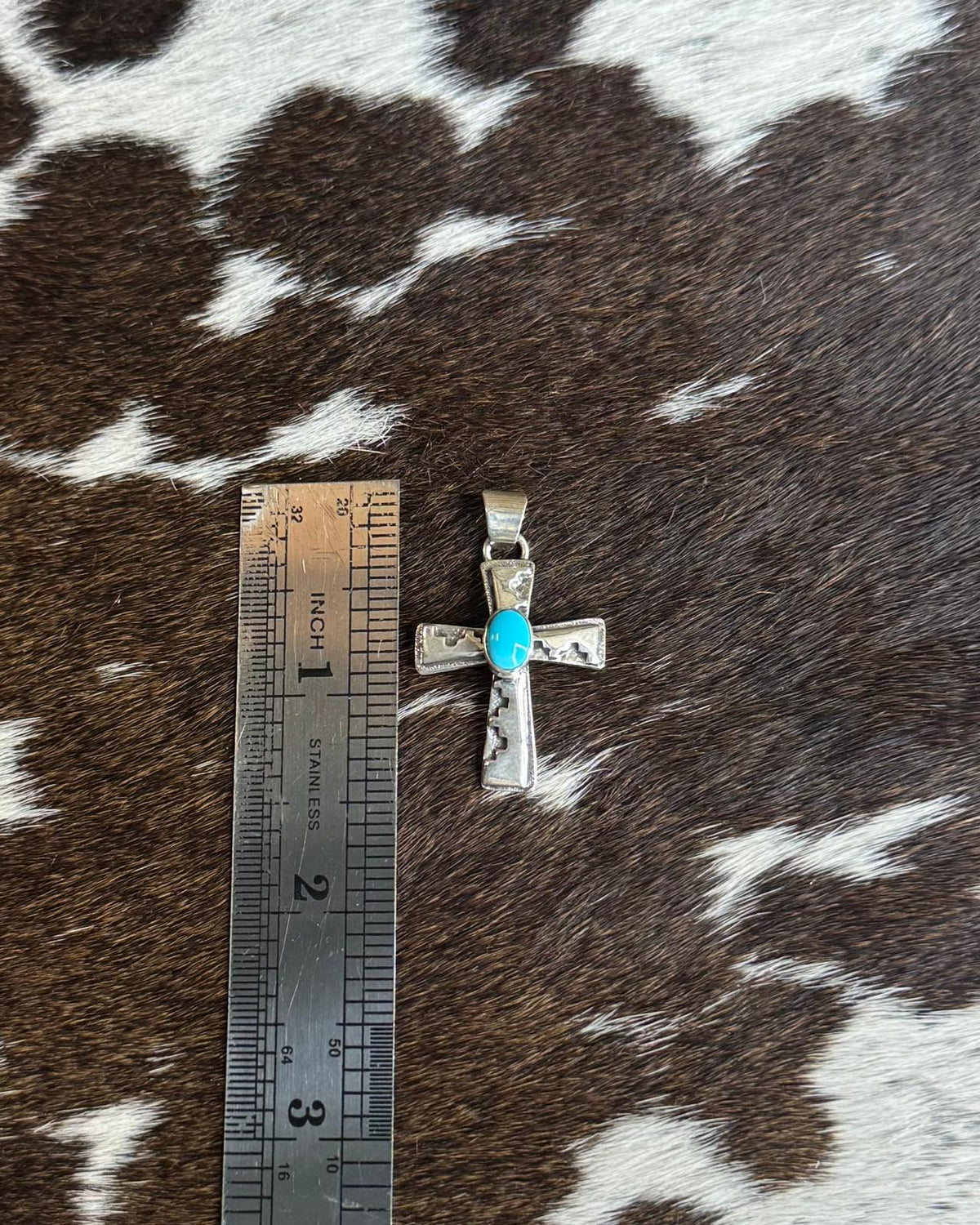 Kingman Turquoise Cross Pendant *Native