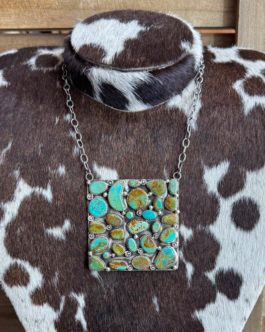 Green Turquoise LG Pebbled Necklace *Native