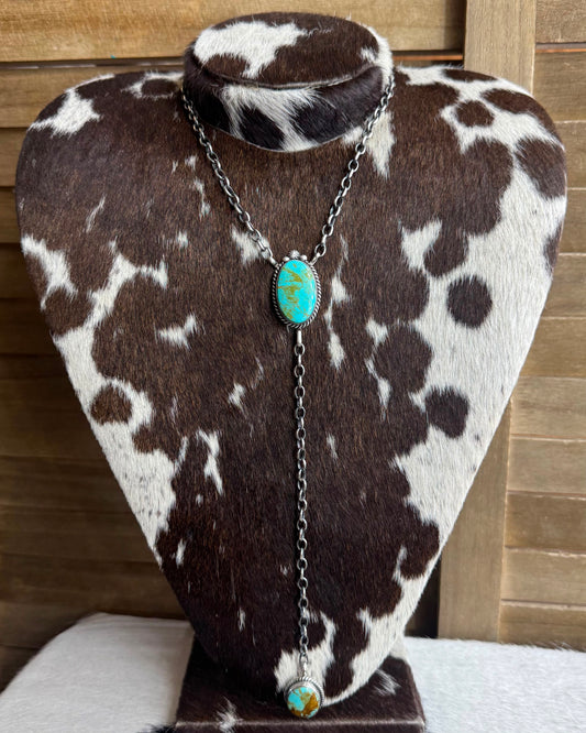 Turquoise 2 Stone Lariat *Native