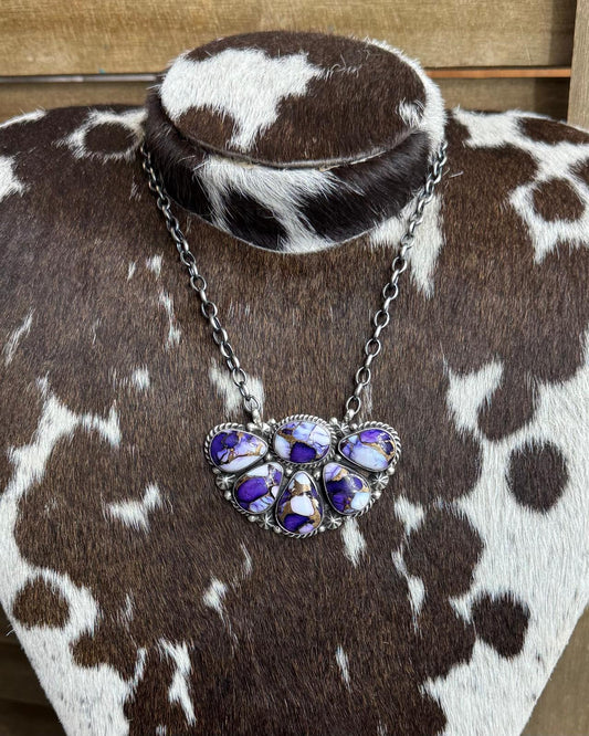 Lavender Dahlia Half Cluster Necklace *Native